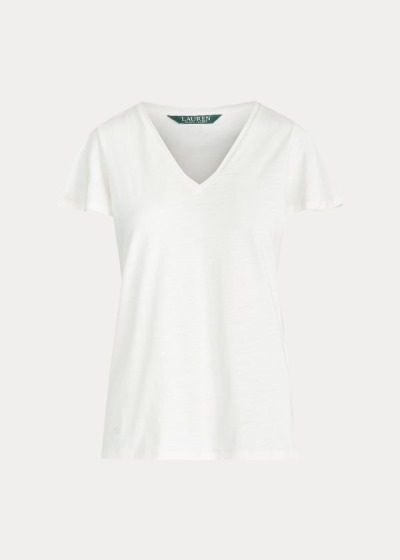 Ralph Lauren Cotton Flutter-Sleeve T Shirt Dame Danmark (KNODV5691)